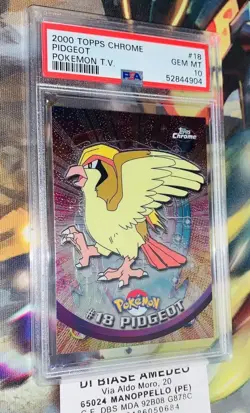 PSA 10 PIDGEOT #18 TOPPS CHROME POKEMON T.V. INGLESE 2000! - Image 3