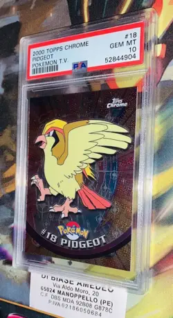 PSA 10 PIDGEOT #18 TOPPS CHROME POKEMON T.V. INGLESE 2000! - Image 4