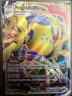 Pokemon Regieleki VMAX Ultra Rare Holo SWSH12: Silver Tempest 058/195 NM - Image 1