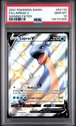 2021 Pokemon Sword&Shield Shining Fates Lapras V #SV110 Fa Shining Fates PSA 10 - Image 1