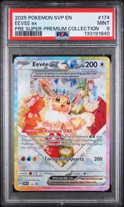 PSA 9 2025 POKEMON SVP EN-SV BLACK STAR PROMO 174 EEVEE EX PRISMATIC EVOLUTION🩵 - Image 1