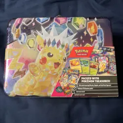 Brand New Sealed Pokemon Surging Sparks 2024 Fall Collectors Chest Tin Lunchbox - Image 1