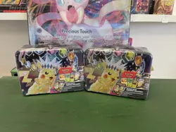 Dent Pokemon Surging Sparks 2024 Fall Collectors Chest Sealed Tin Lunchbox X2 - Image 1
