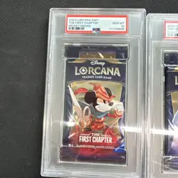 3-Lorcana 1st Chapter Wave 1 Packs. PSA 10s!! Mickey, Elsa, Maleficent - Image 2