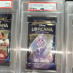 3-Lorcana 1st Chapter Wave 1 Packs. PSA 10s!! Mickey, Elsa, Maleficent - Image 3