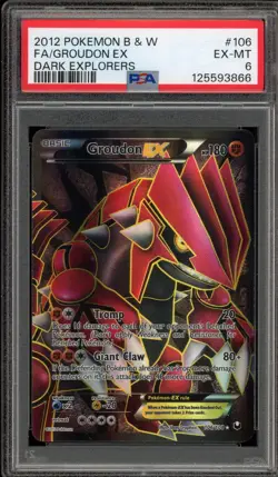 Pokemon Groudon EX Dark Explorers Full Art #106 PSA 6 - Image 1