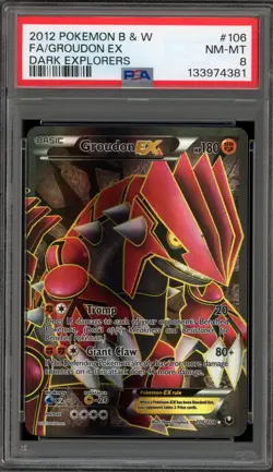 Pokemon Groudon EX Dark Explorers Full Art #106 PSA 8 - Image 1