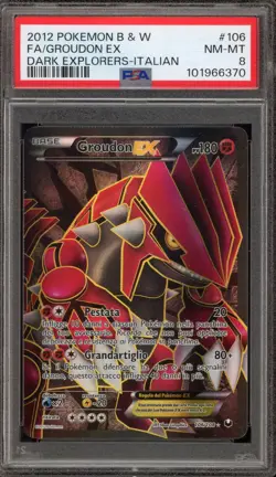 Pokemon Groudon EX Dark Explorers ITALIAN Full Art #106 PSA 8 - Image 1