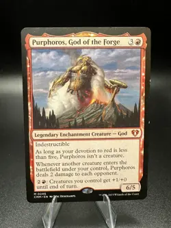 MTG Purphoros God of the Forge 0246 lp Commander Masters CMM Mythic Magic Card - Image 1