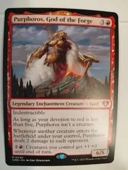 MTG Purphoros God of the Forge 0246 NM+ Commander Masters CMM Mythic Magic Card - Image 1
