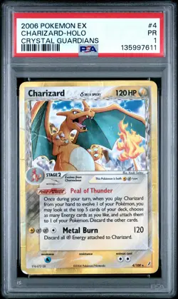 PSA 1 Charizard 4/100 2006 Crystal Guardians Holo Rare Pokemon Card - Image 1