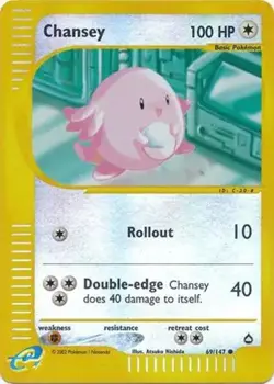 Chansey - 69/147 - Pokemon Aquapolis Reverse Holo Rare Card LP - Image 1
