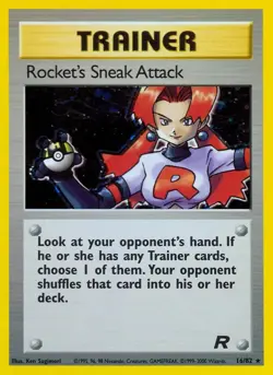 Rocket's Sneak Attack- 16/82 - Pokemon Team Rocket Unlimited Holo Rare Card NM - Image 1