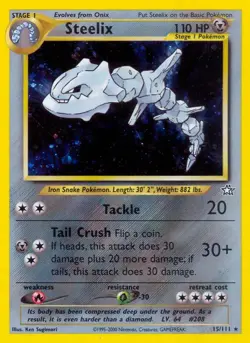 Steelix - 15/111 - Pokemon Neo Genesis Unlimited Holo Rare Card WOTC NM - Image 1