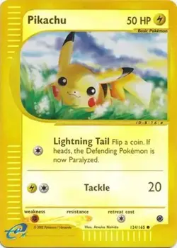 Pikachu - 124/165 - Pokemon Expedition Reverse Holo Rare Card NM - Image 1
