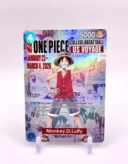One Piece Monkey D. Luffy US Voyage College Basketball Promo Card *Opened* - Image 1