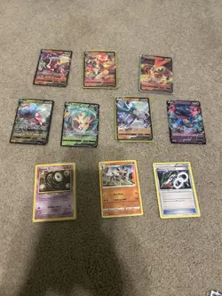 10 Pokemon Cards All In Mint Condition All Different (v’s And Base Cards) - Image 1