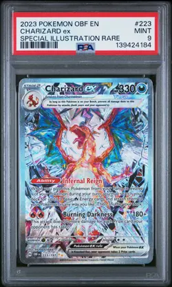2023 POKEMON OBF EN-OBSIDIAN FLAMES SPECIAL ILLUSTRATION RARE CHARIZARD EX PSA 9 - Image 1