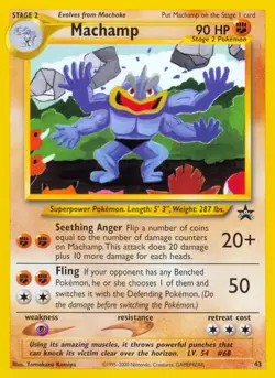 Machamp - 43 - Pokemon Wizards Black Star Promo Card LP - Image 1