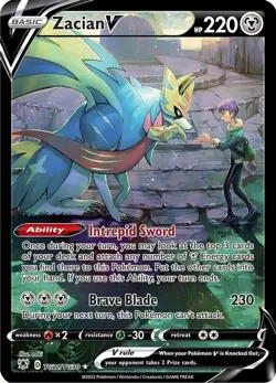 Zacian V - TG21/TG30 - Pokemon Astral Radiance Sword & Shield Ultra Rare Card NM - Image 1