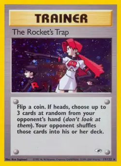 The Rocket's Trap - 19/132 - Pokemon Gym Heroes Unlimited Holo Rare Card WOTC LP - Image 1