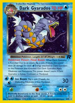 Dark Gyarados - 8/82 - Pokemon Team Rocket Unlimited Holo Rare Card WOTC MP - Image 1