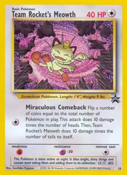 Team Rocket's Meowth - 18 - Pokemon Wizards Black Star Promo Card NM - Image 1
