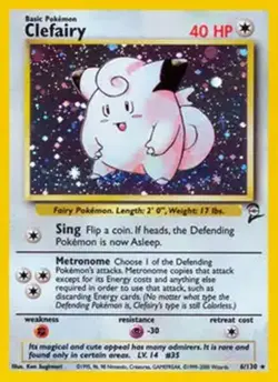 Clefairy - 6/130 - Pokemon Base Set 2 Holo Rare Card WOTC NM - Image 1