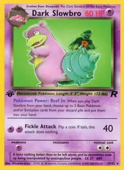 Dark Slowbro - 29/82 - Pokemon Team Rocket 1st Edition Rare Card WOTC NM - Image 1
