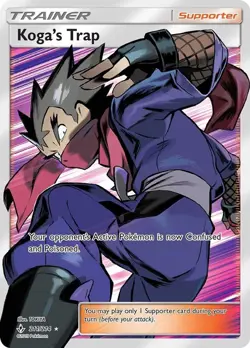 Koga's Trap - 211/214 - Pokemon Unbroken Bonds Sun Moon Full Art Card NM - Image 1
