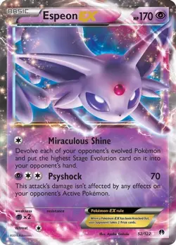 Espeon EX - 52/122 - Pokemon Breakpoint XY Ultra Rare Card NM - Image 1