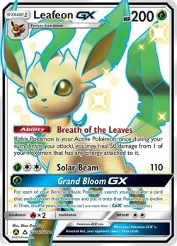 Leafeon GX - SV46/SV94 - Pokemon Hidden Fates Sun & Moon Shiny Rare Card HP - Image 1