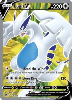 Lugia V - 185/195 - Pokemon Silver Tempest Sword & Shield Full Art Card NM - Image 1