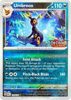 Umbreon - 130/197 - Pokemon Obsidian Flames Stamped EU Promo SEALED NM - Image 1