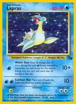 Lapras - 10/62 - Pokemon Fossil Unlimited Holo Rare Card WOTC NM - Image 1