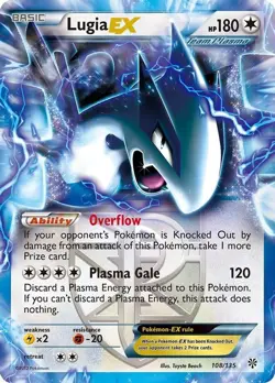 Lugia EX - 108/135 - Pokemon Plasma Storm Black & White Ultra Rare Card NM - Image 1
