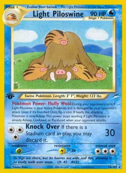 Light Piloswine - 26/105 - Pokemon Neo Destiny 1st Edition Rare Card WOTC NM - Image 1