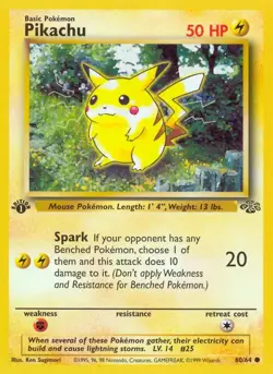 Pikachu - 60/64 - Pokemon Jungle 1st Edition Card NM - Image 1