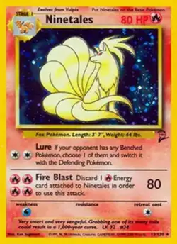 Ninetales - 13/130 - Pokemon Base Set 2 Holo Rare Card WOTC NM - Image 1