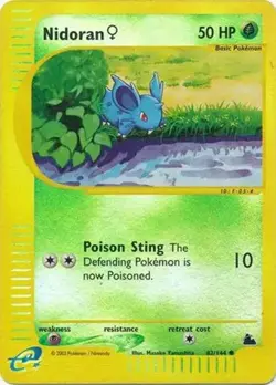 Nidoran F - 82/144 - Pokemon Skyridge Reverse Holo Rare Card LP - Image 1
