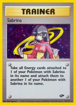 Sabrina - 20/132 - Pokemon Gym Challenge Unlimited Holo Rare Card WOTC HP - Image 1