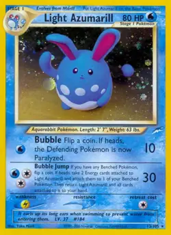Light Azumarill - 13/105 - Pokemon Neo Destiny Unlimited Holo Rare Card WOTC NM - Image 1