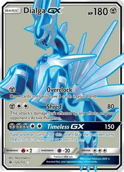 Dialga GX - 125/131 - Pokemon Forbidden Light Sun Moon Full Art Rare Card NM - Image 1