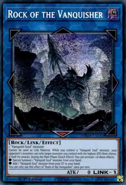 Yugioh Rock of the Vanquisher MP24-EN141 Prismatic Secret Rare 1st Edition NM - Image 1