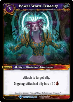 WOW WARCRAFT TCG WAR OF THE ANCIENTS : POWER WORD TENACITY X 4 - Image 1