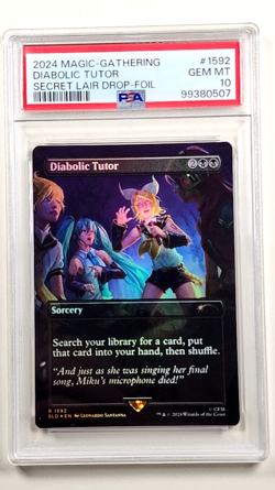 2024 MTG Magic the Gathering Secret Lair Drop Foil #1592 Diabolic Tutor PSA 10 - Image 1