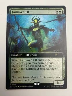Farhaven Elf (0766) *FOIL* EXT ART SECRET LAIR Excl. 2024 MTG MT/NM Combine Ship - Image 1