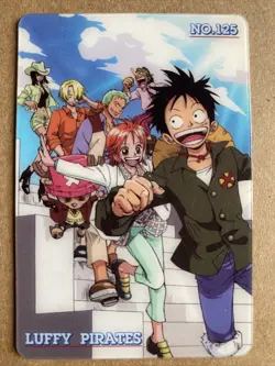 One Piece Luffy Pirates No.125 Pirate King Gummy Bandai Gumica Japanese Card - Image 1