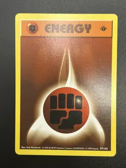 FIGHTING ENERGY Pokemon Card WOTC 1st Edition Base Set Shadowless 97/102 NM (A) - Image 1