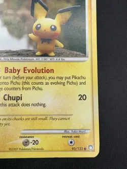Pichu Lv.6 93/123 Mysterious Treasures 2007 Pokemon TCG Common LP - Image 5